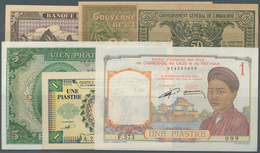 French Indochina / Französisch Indochina: Set Of 6 Banknotes Containing 1 Piastre ND P. 59 (UNC), 20 - Indochina