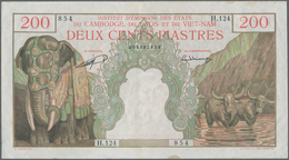 French Indochina / Französisch Indochina: 200 Piastres 1953 P. 98, Very Crisp Paper With Light Handl - Indochina