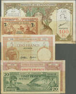 French Oceania / Französisch Ozeanien: Set Of 8 Banknotes Containing Tahiti (Papeete) 20 Francs ND(1 - Unclassified