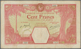 French West Africa / Französisch Westafrika: 100 Francs 1924 GRAND-BASSAM P. 11Dd, Used With Folds A - Westafrikanischer Staaten