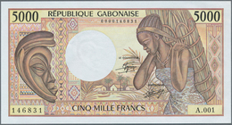 Gabon / Gabun: Set Of 2 Notes Containing 5000 & 10.000 Francs ND(1974) P. 6, 7, Very Colorful Notes, - Gabun