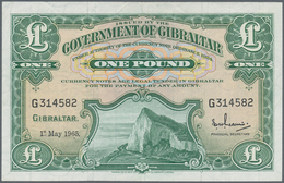 Gibraltar: 1 Pound 1965 P. 18a, Used With Some Folds In Paper, No Holes Or Tears, Crisp And Clean Pa - Gibilterra