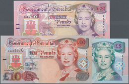 Gibraltar: Set Of 3 Notes Containing 5, 10 & 20 Pounds 1995 P. 25-27 In Condition: UNC. (3 Pcs) - Gibraltar