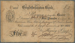Great Britain / Großbritannien: Brightelmston Bank, 5 Pounds 1841 (Grant B.456), Stained, Torn And R - Other & Unclassified
