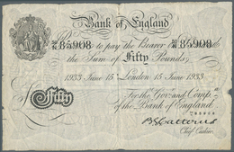 Great Britain / Großbritannien: 50 Pounds 1933 Operation Bernhard Note In Used Condition With Severa - Autres & Non Classés