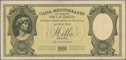 Greece / Griechenland: Italian Occuppation WWI 1000 Drachmai 1941 P. M6 Used With Some Vertical Fold - Greece