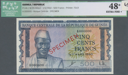 Guinea: 500 Francs 01.03.1960 Specimen P. 14s, With Red Specimen Overprint On Front And Back Of The - Guinea