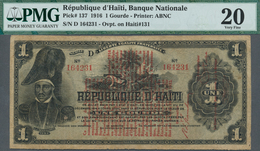 Haiti: 1 Gourde 1916 P.137 PMG 20 And 2 Gourdes 1914 P.132a PMG 15 (2 Pcs.) - Haïti