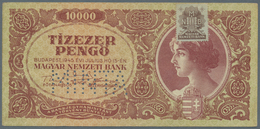 Hungary / Ungarn: 10.000 Pengö 1945 Specimen With Perforation "MINTA", P.119s, Vertically Folded And - Hongarije