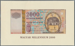 Hungary / Ungarn: Original Folder With The 2000 Forint Magyar Millennium 2000, P.186 In Perfect UNC - Ungarn