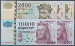 Hungary / Ungarn: Nice Lot With 5 Banknotes 2000 Forint 2010, 2 X 2000 Forint 2013, 10.000 Forint 20 - Ungarn