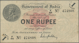 India / Indien: 1 Rupee ND P. 1a, Used With Lighter Vertical And Horizontal Folds, No Holes Or Tears - Inde