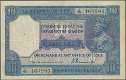 India / Indien: 10 Rupees ND Portrait KGV P. 7a In Lightly Used Condition, With Vertical And Horizon - Indien