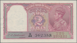 India / Indien: 2 Rupees ND(1943) P. 17b, Sign. Deshmukh, Crisp Paper, 2 Pinholes In Condition: AUNC - Inde