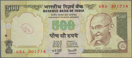 India / Indien: 500 Rupees ND P. 93 Error Note With Inverted Watermark In Paper, Light Handling In P - India