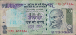 India / Indien: 100 Rupees P. 98 Error Note, Printed With 2 Different Serial Numbers On Front, In Us - India