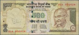 India / Indien: 500 Rupees ND P. 99 Error Note With Inverted And Misplaced Watermark In Paper, Handl - Indien
