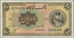 Iran: 10 Rials ND P. 19, Used With Folds, Washed And Pressed But No Damages, Still Nice Colors, Cond - Irán