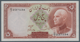 Iran: Banque Mellié Iran 5 Rials SH1316 With Oval Stamp And French Text On Back, P.32a In XF Conditi - Iran