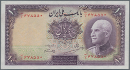 Iran: 10 Rials ND(1938) With Blue Stamp On Back, P. 33 In Condition: AUNC. - Iran