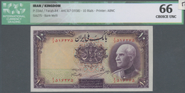 Iran: Pair Of Two Consecutive Banknotes With Serial Number #516274 & #516275, 10 Rials ND(1938) P. 3 - Iran