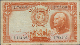 Iran: 20 Rials ND P. 34 In Used Condition With Several Folds And Creases, Black Stamp On Back, Condi - Irán