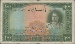 Iran: 1000 Rials ND(1944) P. 46, Used With Folds And Creases, A Few Holes Along Center Fold, No Repa - Irán