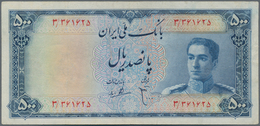 Iran: 500 Rials ND(1951) P. 52, Pressed, Light Folds, No Tears, Still Strongness In Paper And Nice C - Iran