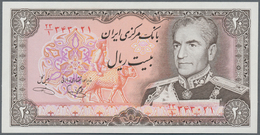 Iran: Set Of 2 Notes 20 Rials ND P. 110 With And Without Overprint In Conditoin: UNC. (2 Pcs) - Irán