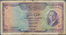 Iraq / Irak: 10 Dinars 1955 P. 41, Stronger Used With Very Strong Folds, Stains Of Fluid In Paper, B - Irak