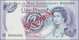 Isle Of Man: 1 Pound ND Specimen P. 40s With Zero Serial Numbers And Red Specimen Overprint In Condi - Altri & Non Classificati