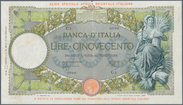 Italian East Africa / Italienisch Ost-Afrika: 500 Lire 1938 P. 3, Used With Light Vertical And Horiz - Italiaans Oost-Afrika
