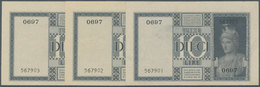 Italy / Italien: Rare Set Of 3 Consecutive Notes 10 Lire 1935 XIII P. 25a, From S/N #067901 To -903, - Otros & Sin Clasificación