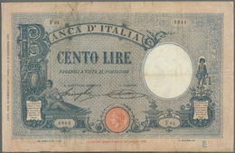 Italy / Italien: 100 Lire 1927 P. 50a, Used With Several Folds, Stains, Border Tears, Pressed, Early - Altri & Non Classificati