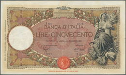 Italy / Italien: 500 Lire 1935 P. 51c, Nice Original Colors Note, Crispness In Paper, Not Washed Or - Andere & Zonder Classificatie