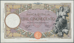 Italy / Italien: 500 Lire 1940 P. 51d, Only Light Folds In Paper, Probably Pressed But Still Very Cr - Andere & Zonder Classificatie