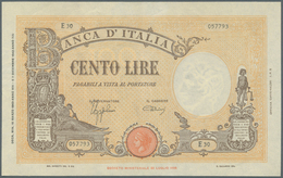 Italy / Italien: 100 Lire 1943 P. 59, Light Center Fold, Pressed But Still Very Strong Paper With Cr - Andere & Zonder Classificatie