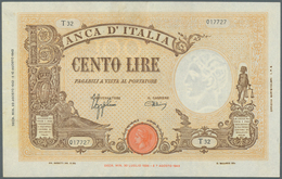 Italy / Italien: Set Of 5 Notes 100 Lire 1943/44 P. 67, All In Similar Condition, Light Folds In Pap - Sonstige & Ohne Zuordnung