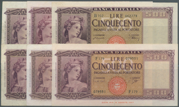 Italy / Italien: Set Of 6 Notes 500 Lire 1947, 1961 P. 80a, B, All Notes In Similar Condition, All P - Sonstige & Ohne Zuordnung