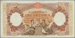 Italy / Italien: 10.000 Lire 1958 P. 89c, Large Size Note With Beautiful Design, Pressed But Still S - Andere & Zonder Classificatie