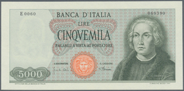 Italy / Italien: 5000 Lire 1968 P. 98b With Light And Hard To See Center Bend, No Folds, No Holes Or - Andere & Zonder Classificatie