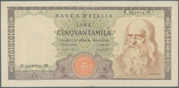 Italy / Italien: 50.000 Lire 1970 P. 99b Leonardo Da Vinci, S/N #P034903M, Pressed, Used With Some L - Andere & Zonder Classificatie