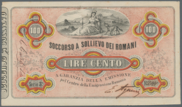 Italy / Italien: Soccorso A Sollievo Dei Romani 100 Lire ND(1867) P. NL, Crisp Original Without Dama - Andere & Zonder Classificatie
