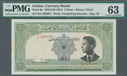 Jordan / Jordanien: 1 Dinar ND(1952) P. 6a, Sign. 3 In Condition: PMG Graded 63 Choice UNC. - Jordanien