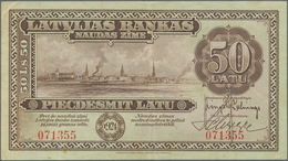 Latvia / Lettland: 50 Latu 1924, P.16a, Extraordinary Rare Banknote In Great Original Shape And Brig - Lettonie