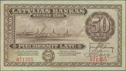 Latvia / Lettland: 50 Latu 1924, P.16a, Extraordinary Rare Banknote In Great Original Shape And Brig - Letland