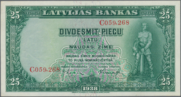 Latvia / Lettland: 25 Latu 1938 P. 21 With Crisp Paper And Original Colors, Condition: AUNC. - Lettland