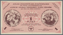 Latvia / Lettland: Ostland Spinnstoffwaren Pair With 1 And 3 Punkte ND(1940's), P.NL, Both With Wate - Lettonie