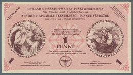 Latvia / Lettland: Ostland Spinnstoffwaren Pair With 1 And 3 Punkte ND(1940's), P.NL, Both With Wate - Lettonia