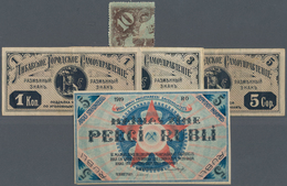 Latvia / Lettland: Libau City Government Set With 3 Banknotes 1, 3 And 5 Kopeks 1915 In F, City Of R - Lettonia